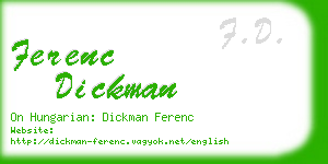 ferenc dickman business card